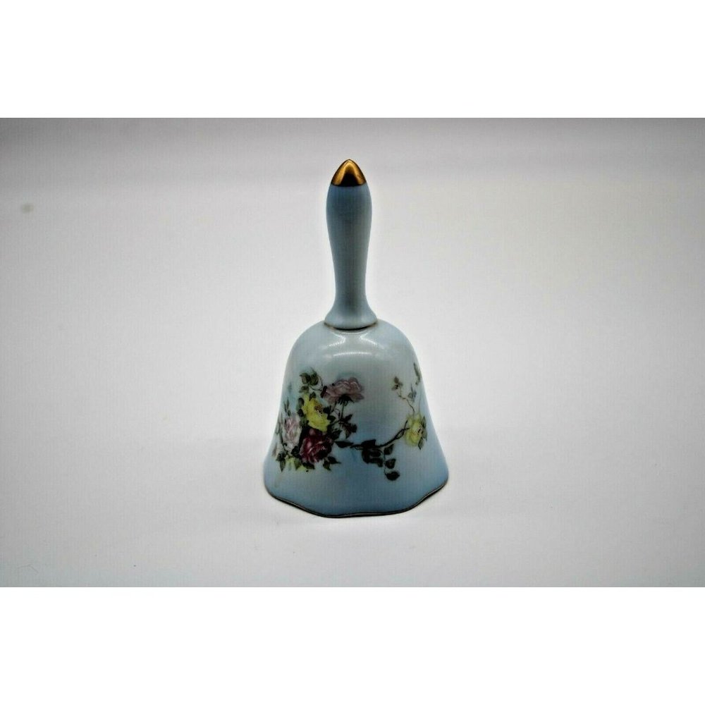 Vintage Nippon Hand Painted Decorative Collectable Rose Motif Porcelain Bell